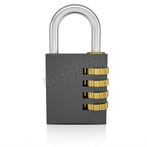 密码锁保护摄影照片_金属密码锁