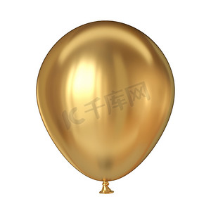 气球广告摄影照片_金色气球 3D