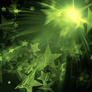 带灯的绿色星星