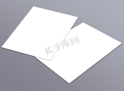 名片模板空白摄影照片_用于演示的空白白色传单模板模型