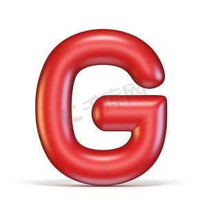红色光泽字体字母 G 3d