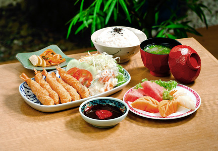 人气角标摄影照片_日本人气菜单之一的天妇罗套餐