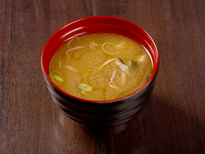 日本料理水彩摄影照片_味噌汤，日本料理