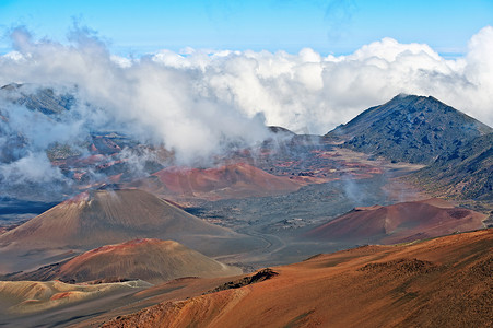 夏威夷哈雷阿卡拉火山和火山口毛伊岛