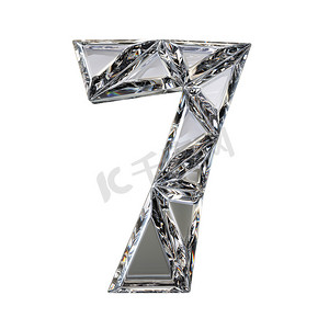 艺术7字摄影照片_水晶三角字体编号 SEVEN 7 3D
