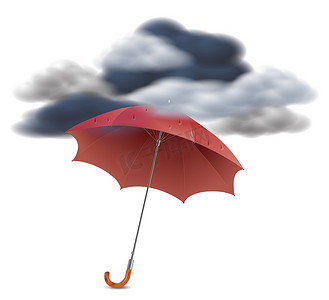 安全概念-云下的雨伞