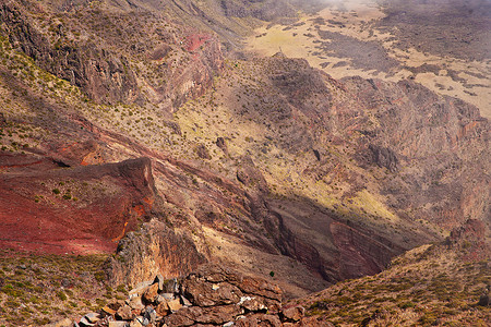 哈雷摄影照片_哈雷阿卡拉火山和火山口毛伊岛夏威夷，火山口山的斜坡