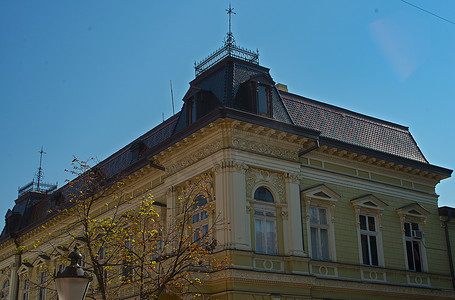 苏博摄影照片_塞尔维亚苏博蒂卡 — 2018 年 10 月 13 日 — 古老的匈牙利风格建筑