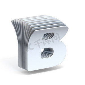 弯曲的纸张字母 B 3D