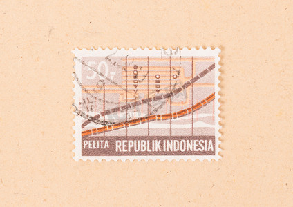 印度尼西亚 — 大约 1980 年：印在印度尼西亚的邮票显示佩利特