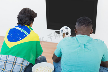 运动会徽摄影照片_看电视的巴西球迷