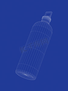 运动徒步蓝色摄影照片_3d 运动水瓶