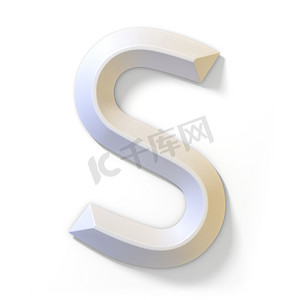 白色立体字体 LETTER S 3D