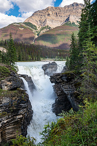 阿萨巴斯卡瀑布，贾斯珀国家公园，艾伯塔省，加拿大