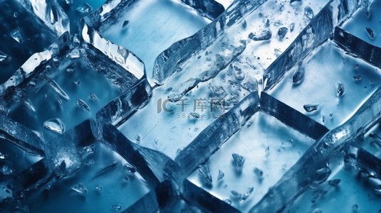 蓝色冰水背景图片_蓝色冰块主题背景