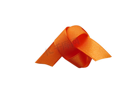 白色背景上的橙色丝带，设计元素