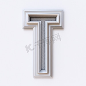 白色相框字体 Letter T 3D