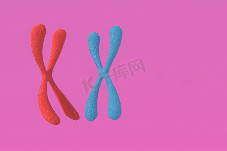 染色体抽象科学背景的 3d 渲染，3d 插图。