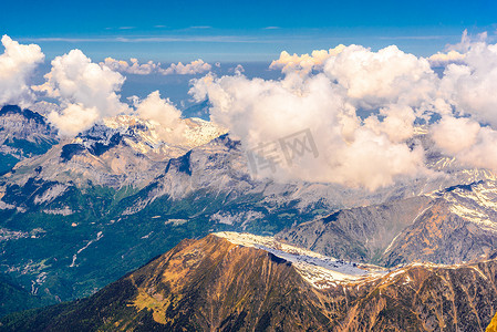 雪山霞慕尼，勃朗峰，上萨瓦省，阿尔卑斯山，法国