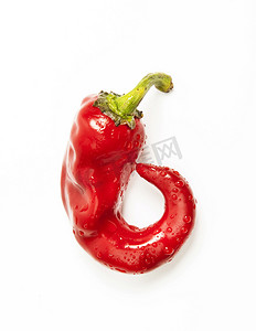 白色上分离的红色五颜六色的新鲜辣椒