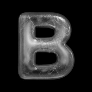 winter字摄影照片_Ice letter B - Capital 3d Winter 字体 - 适用于自然、冬季或圣诞节相关主题