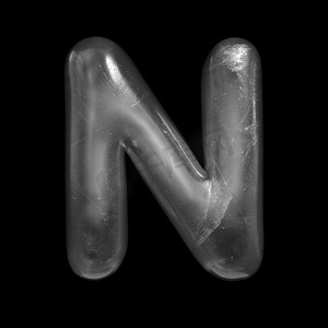 Ice letter N - Capital 3d Winter 字体 - 适用于自然、冬季或圣诞节相关主题