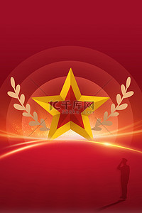 红色八一建军节纪念日高清背景