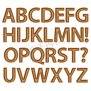 一套棕色巧克力字母 A-Z（大）