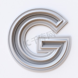 白色相框字体 Letter G 3D