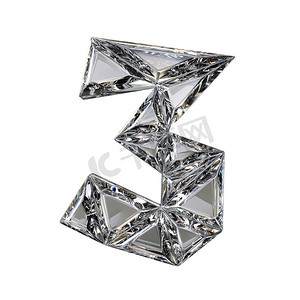 水晶三角字体编号三 3 3D