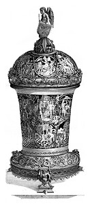 十五世纪镶嵌杯，现藏于伦敦大英博物馆