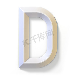 白色立体字体 LETTER D 3D