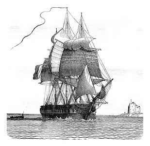 古代商铺摄影照片_破损的军舰，从右舷吊艇架看，复古雕刻。