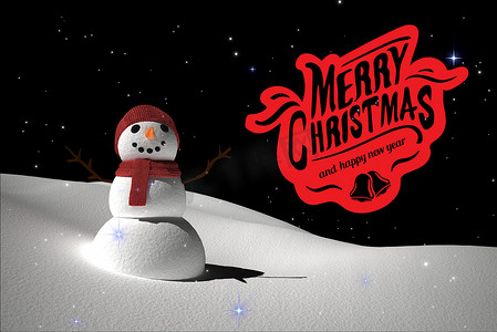 雪人和圣诞贺词雪背景设计