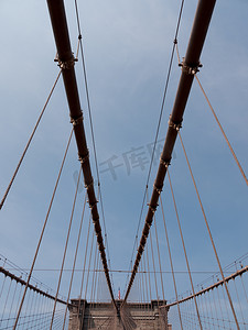 布鲁克林大桥摄影照片_纽约市布鲁克林大桥