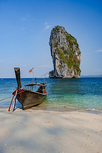 泰国波达岛，泰国波达岛，泰国甲米省波达岛或波达岛美丽的热带海滩。
