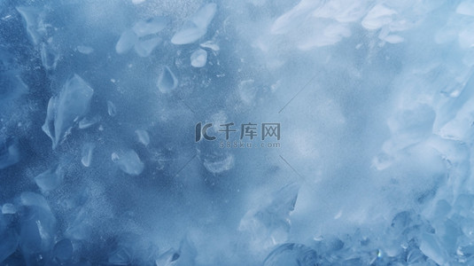 蓝色冰冻背景图片_冰面雪花冰样式纹理质感背景