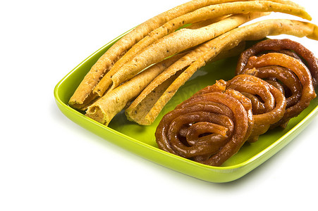 印度美食 Fafda 和 Jalebi，古吉拉特邦的特色名菜。