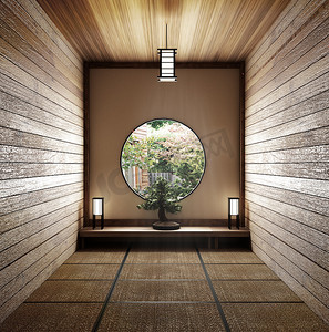 带榻榻米垫地板和日式、空 ro 的房间最小设计