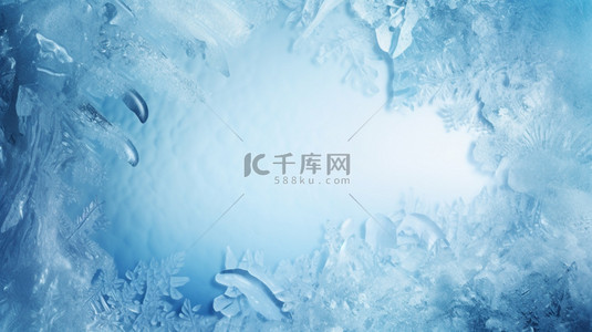 冰蓝色纹理背景图片_冰面雪花冰样式纹理质感背景