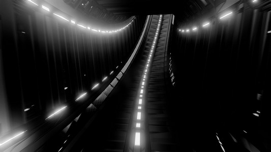 发光的幻想隧道走廊3d例证设计墙纸背景