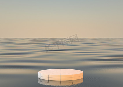 水海 3D 逼真豪华圆形讲台