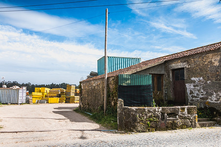 调cha摄影照片_葡萄牙 vila cha 一家公司的托盘木材存储