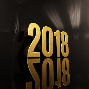 新年快乐 2018 文本设计 3d 插图