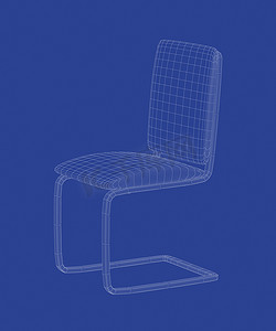 餐椅3D线框模型
