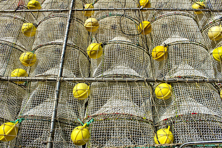 用于捕捉堆积在港口的海鲜的笼子