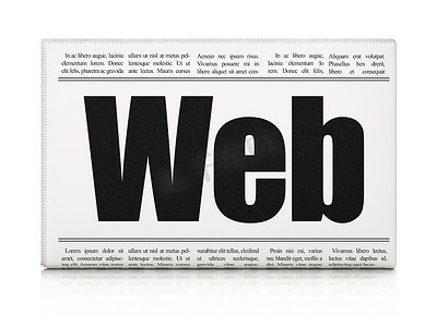 Web 发展新闻概念： 报纸标题 Web