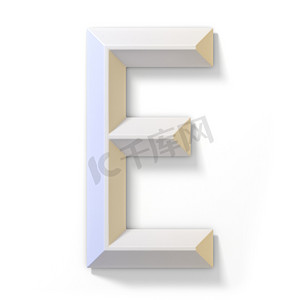白色立体字体 LETTER E 3D