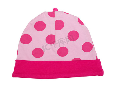 带圆点的粉红色婴儿帽