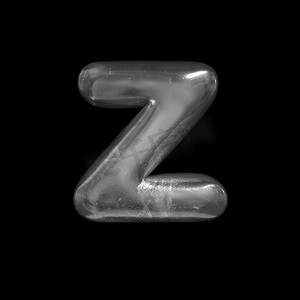 冰字母 Z - 小写 3d 冬季字体 - 适用于自然、冬季或圣诞节相关主题